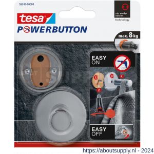 Tesa 59345 Powerbutton Premium haak mat chroom - S11650480 - afbeelding 1