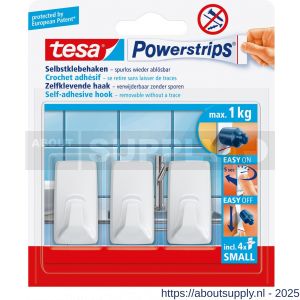 Tesa 57072 Powerstrips haak S rechthoekig wit - S11650492 - afbeelding 2