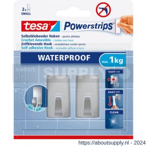 Tesa 59780 Powerstrips Waterproof haken S metaal rechthoekig - S11650531 - afbeelding 2