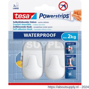 Tesa 59781 Powerstrips Waterproof haken L kunststof wit - S11650532 - afbeelding 2