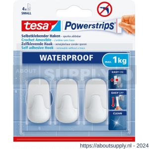 Tesa 59782 Powerstrips Waterproof haken S kunststof wit - S11650533 - afbeelding 2