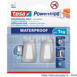 Tesa 59783 Powerstrips Waterproof haken S metaal-kunststof - S11650534 - afbeelding 1