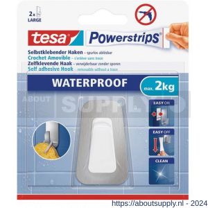 Tesa 59784 Powerstrips Waterproof haken L metaal-kunststof - S11650535 - afbeelding 1