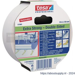 Tesa 51960 Tesafix 25 m x 50 mm transparant extra sterke vloerbedekkingstape verwijderbaar - S11650132 - afbeelding 1