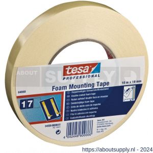 Tesa 64958 Tesafix 25 m x 19 mm wit dubbelzijdige PE-foamtape - S11650325 - afbeelding 1