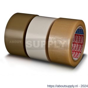 Tesa 4124 Tesapack 66 m x 50 mm bruin PVC verpakkingstape - S11650303 - afbeelding 1