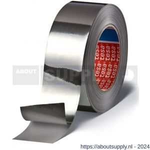 Tesa 50525 Tesaband 50 m x 50 mm aluminium makkelijk hanteerbare 30 µm aluminiumtape met voering - S11650000 - afbeelding 1