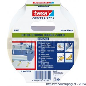 Tesa 51960 Tesafix 25 m x 50 mm transparant extra sterke vloerbedekkingstape verwijderbaar - S11650133 - afbeelding 1