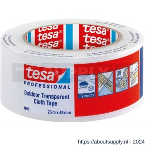 Tesa 4665 Tesaband 25 m x 48 mm transparante textieltape voor buiten - S11650215 - afbeelding 1