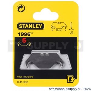 Stanley reserve mesjes 1996 zonder gaten set 5 stuks op kaart - S51021548 - afbeelding 3