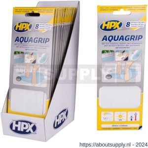 HPX Aqua Grip anti-slip tape 8 stuks transparant 20 mm x 240 mm - S51700260 - afbeelding 1