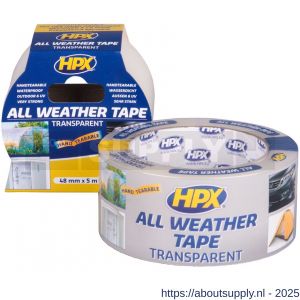 HPX All Weather Tape reparatietape water- en weerbestendig transparant 48 mm x 5 m - S51700216 - afbeelding 2