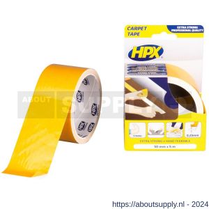 HPX dubbelzijdig tapijttape wit 50 mm x 5 m - S51700162 - afbeelding 1