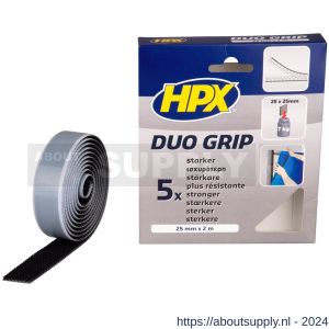 HPX Duo grip klikband zwart 25 mm x 2 m - S51700116 - afbeelding 1