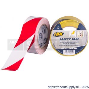 HPX zelfklevende belijning markeringstape wit rood 50 mm x 33 m - S51700044 - afbeelding 2