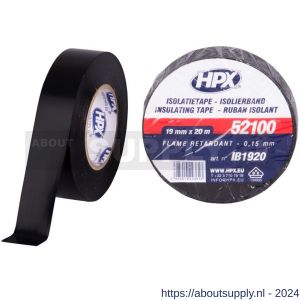 HPX PVC isolatietape VDE zwart 19 mm x 20 m - S51700089 - afbeelding 1