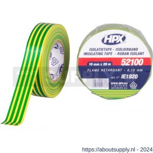 HPX PVC isolatietape VDE geel-groen 19 mm x 20 m - S51700091 - afbeelding 1