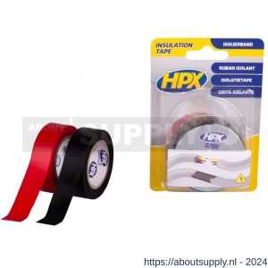 HPX PVC isolatietape zwart en rood 19 mm x 10 m - S51700087 - afbeelding 1