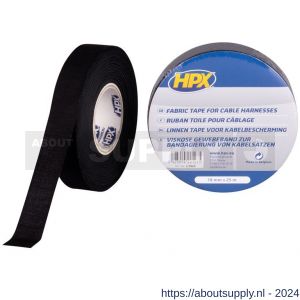 HPX linnen tape voor kabelbescherming zwart 19 mm x 25 m - S51700113 - afbeelding 1