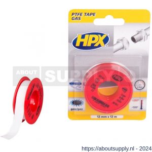 HPX PTFE gasafdichtingstape blister wit 12 mm x 12 m - S51700001 - afbeelding 1