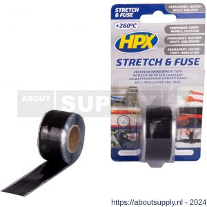 HPX Stretch en Fuse zelfvulkaniserende afdichtingstape zwart 25 mm x 3 m - S51700011 - afbeelding 1