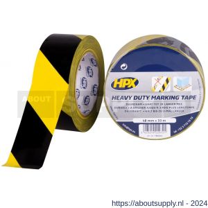 HPX zelfklevende hoogwaardige belijning-markeringstape geel-zwart 48 mm x 33 m - S51700051 - afbeelding 1