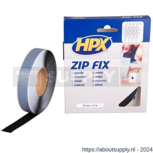 HPX Zip Fix klittenband haak zwart 20 mm x 5 m - S51700117 - afbeelding 1
