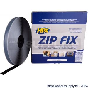 HPX Zip Fix klittenband haak zwart 20 mm x 25 m - S51700119 - afbeelding 1
