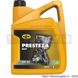Kroon Oil Presteza MSP 5W-30 synthetische motorolie Synthetic Multigrades passenger car 5 L can - S21500479 - afbeelding 1