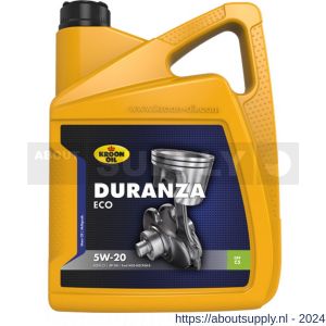 Kroon Oil Duranza ECO 5W-20 synthetische motorolie Synthetic Multigrades passenger car 5 L can - S21500354 - afbeelding 1