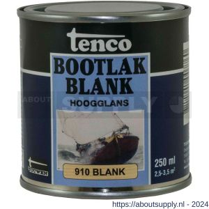 Tenco Bootlak transparant 910 blank hoogglans 0,25 L blik - S40710051 - afbeelding 1