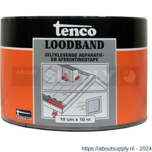 Tenco Loodband bitumen zelfklevend 10 cm x 10 m zwart rol - S40710001 - afbeelding 1