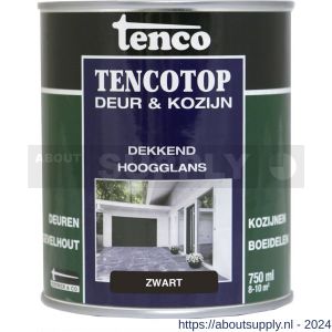 TencoTop Deur en Kozijn houtbeschermingsbeits dekkend hoogglans zwart 0,75 L blik - S40710241 - afbeelding 1