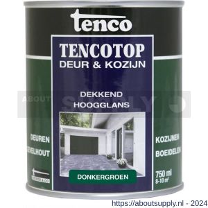 TencoTop Deur en Kozijn houtbeschermingsbeits dekkend hoogglans donkergroen 0,75 L blik - S40710244 - afbeelding 1