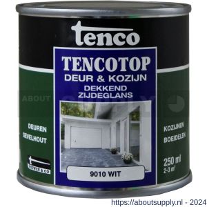 TencoTop Deur en Kozijn houtbeschermingsbeits dekkend zijdeglans RAL 9010 wit 0,25 L blik - S40710248 - afbeelding 1