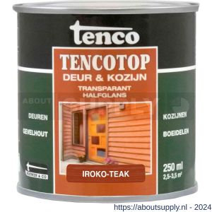 TencoTop Deur en Kozijn houtbeschermingsbeits transparant halfglans iroko teak 0,25 L blik - S40710391 - afbeelding 1
