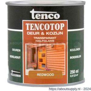 TencoTop Deur en Kozijn houtbeschermingsbeits transparant halfglans redwood 0,25 L blik - S40710395 - afbeelding 1