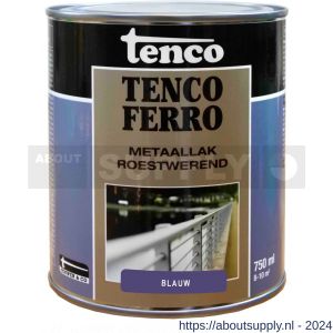 Tenco Ferro roestwerende ijzerverf metaallak dekkend 401 blauw 0,75 L blik - S40710174 - afbeelding 1