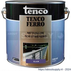 Tenco Ferro roestwerende ijzerverf metaallak dekkend 401 blauw 2,5 L blik - S40710175 - afbeelding 1