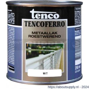 Tenco Ferro roestwerende ijzerverf metaallak dekkend 402 wit 0,25 L blik - S40710191 - afbeelding 1