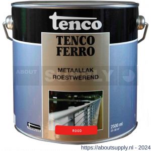 Tenco Ferro roestwerende ijzerverf metaallak dekkend 403 rood 2,5 L blik - S40710190 - afbeelding 1