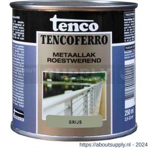 Tenco Ferro roestwerende ijzerverf metaallak dekkend 405 grijs 0,25 L blik - S40710183 - afbeelding 1