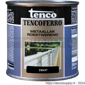 Tenco Ferro roestwerende ijzerverf metaallak dekkend 407 zwart 0,25 L blik - S40710194 - afbeelding 1