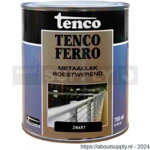 Tenco Ferro roestwerende ijzerverf metaallak dekkend 407 zwart 0,75 L blik - S40710195 - afbeelding 1