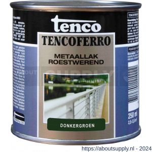 Tenco Ferro roestwerende ijzerverf metaallak dekkend 408 donkergroen 0,25 L blik - S40710178 - afbeelding 1