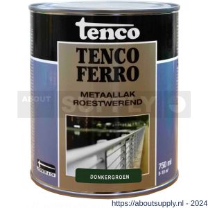 Tenco Ferro roestwerende ijzerverf metaallak dekkend 408 donkergroen 0,75 L blik - S40710179 - afbeelding 1