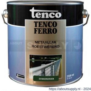Tenco Ferro roestwerende ijzerverf metaallak dekkend 408 donkergroen 2,5 L blik - S40710180 - afbeelding 1