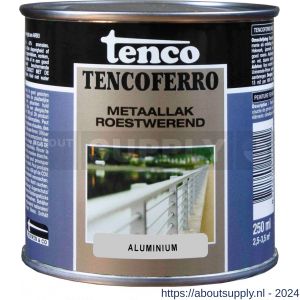 Tenco Ferro roestwerende ijzerverf metaallak dekkend 409 aluminium 0,25 L blik - S40710170 - afbeelding 1