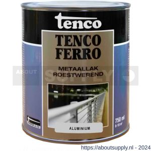 Tenco Ferro roestwerende ijzerverf metaallak dekkend 409 aluminium 0,75 L blik - S40710171 - afbeelding 1