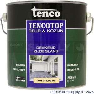 TencoTop Deur en Kozijn houtbeschermingsbeits dekkend zijdeglans cremewit 2,5 L blik - S40710265 - afbeelding 1